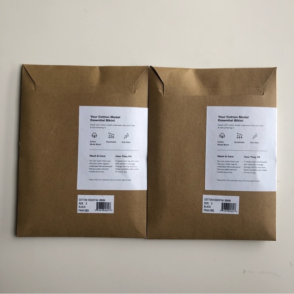 2 Knix Cotton Modal Essential Bikini Set of 2 Size Small Black - Picture 4 of 4